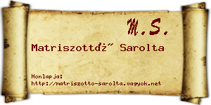 Matriszottó Sarolta névjegykártya